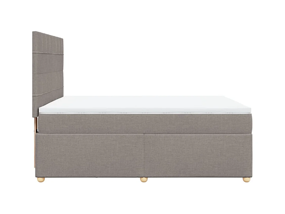 Sommier à lattes de lit avec matelas Taupe 140x190 cm Tissu