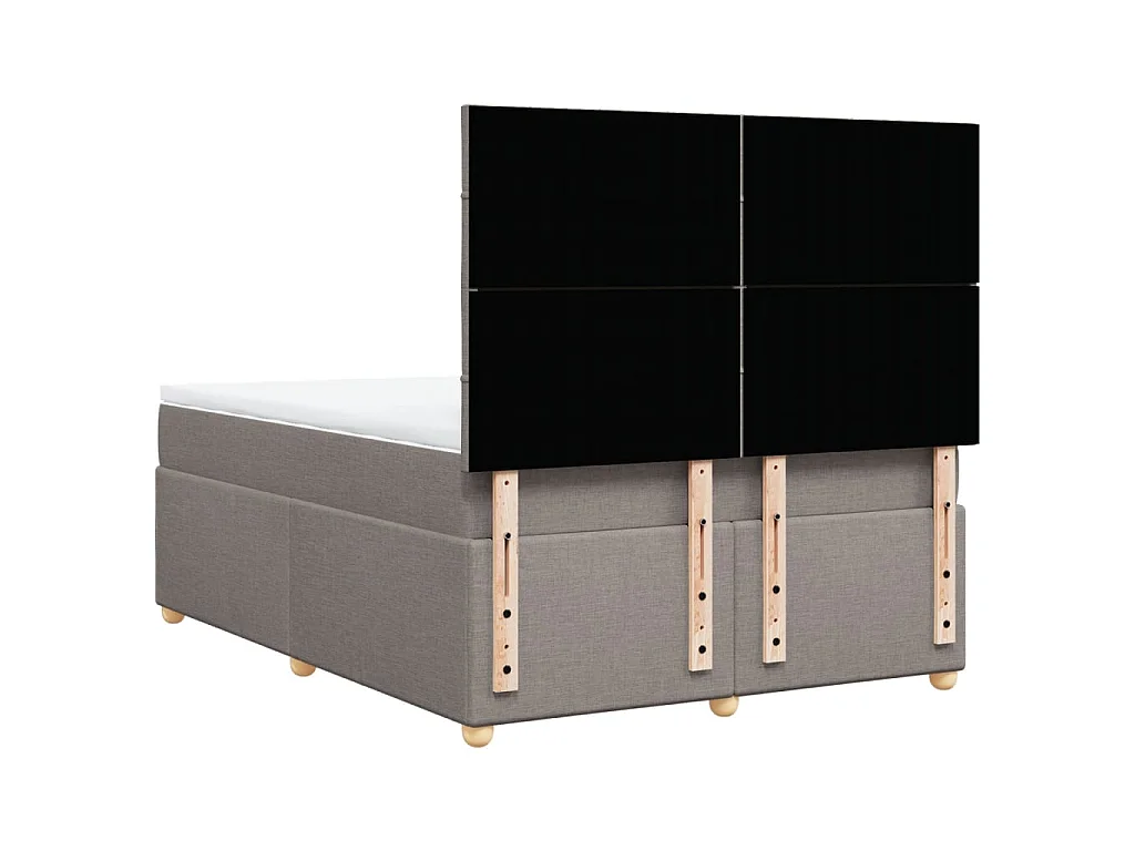 Boxspring met matras stof taupe 140x190 cm