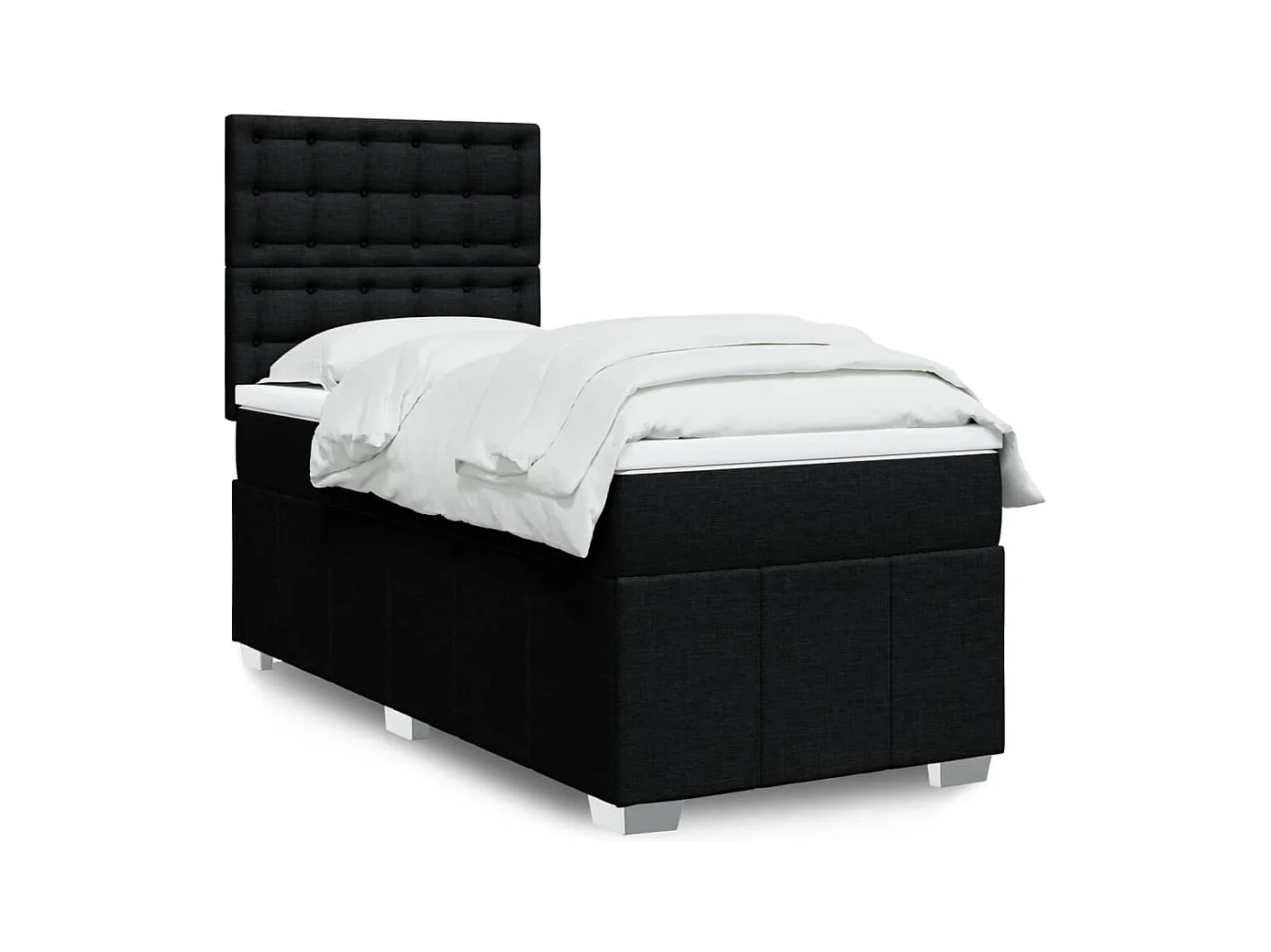 Giroletto a Molle con Materasso Nero 90x200 cm in Tessuto