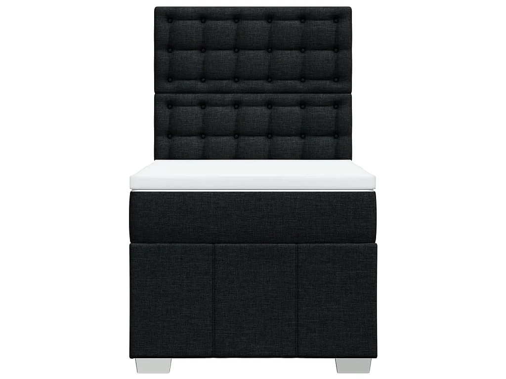Cama box spring con colchón tela negro 90x200 cm