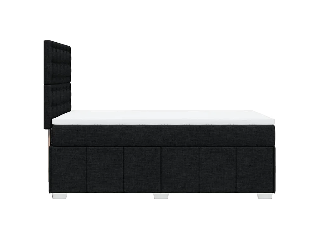 Cama box spring con colchón tela negro 90x200 cm