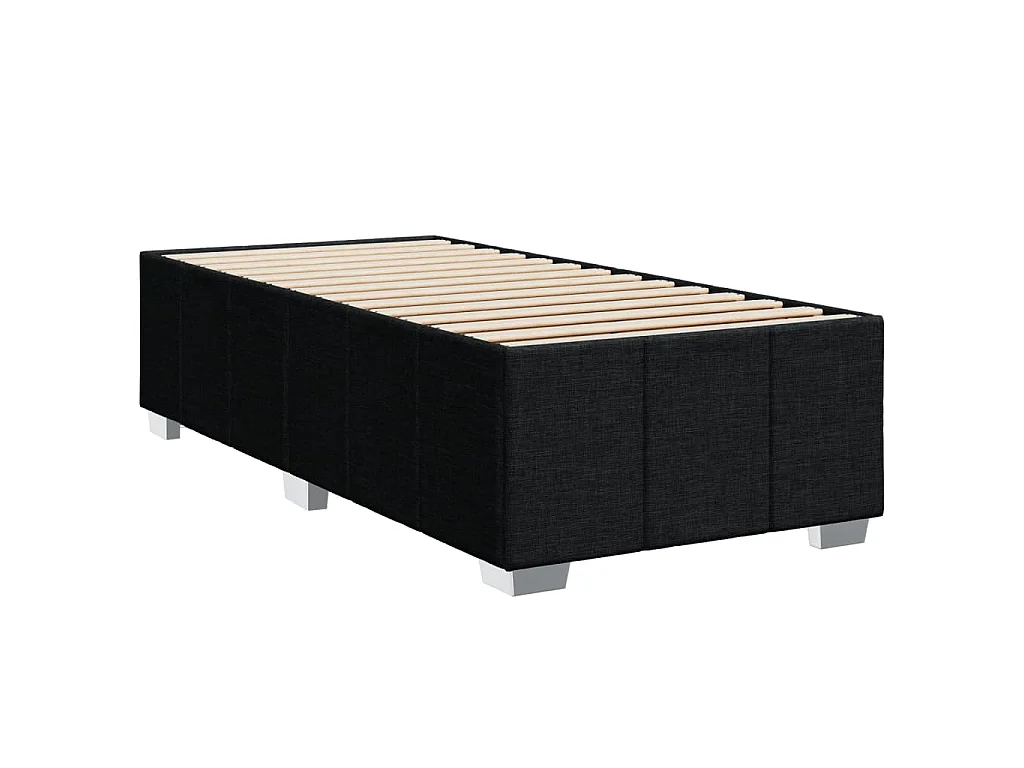 Cama box spring con colchón tela negro 90x200 cm