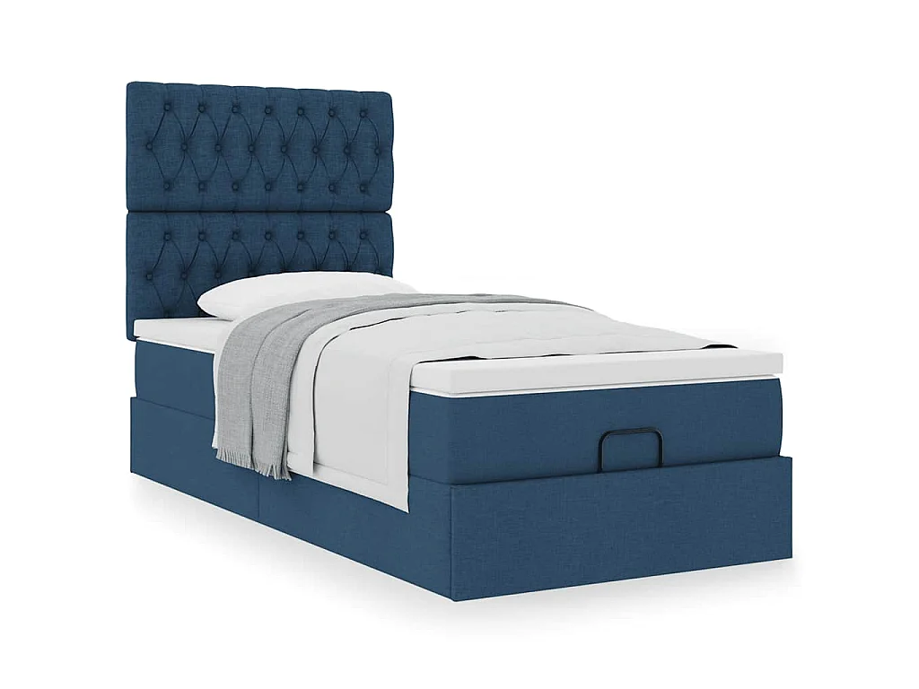 Ottoman bed met matras 90x190cm stof blauw