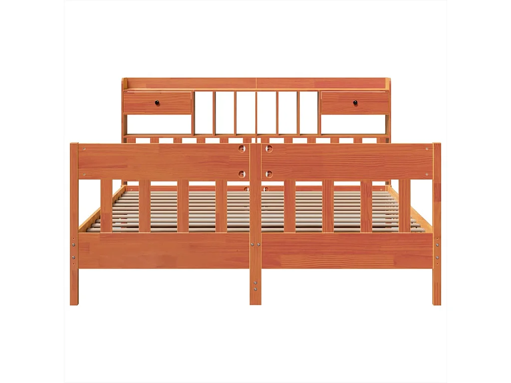 Cadre de lit sans matelas cire marron 180x200cm bois pin massif