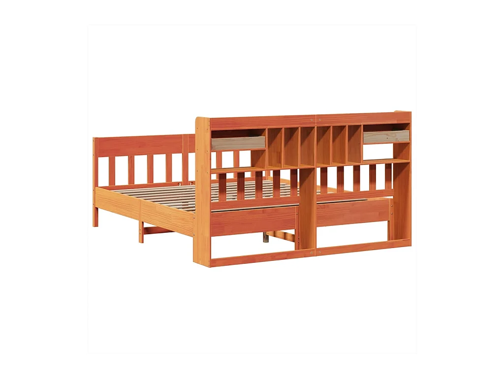 Cadre de lit sans matelas cire marron 180x200cm bois pin massif