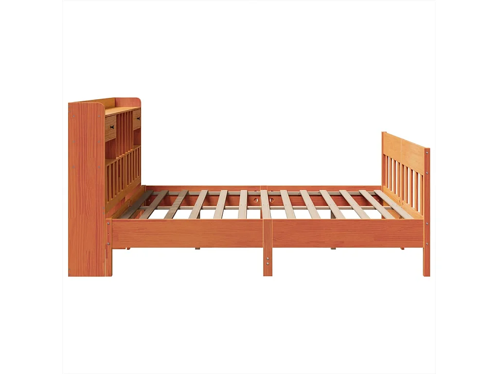 Cama sem colchão 180x200 cm pinho maciço castanho-mel