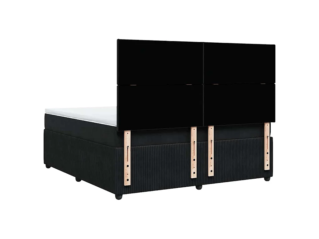 Boxspring met matras fluweel zwart 180x200 cm