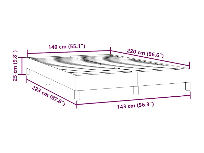 Boxspringbett ohne Matratze Schwarz 140x220 cm Samt