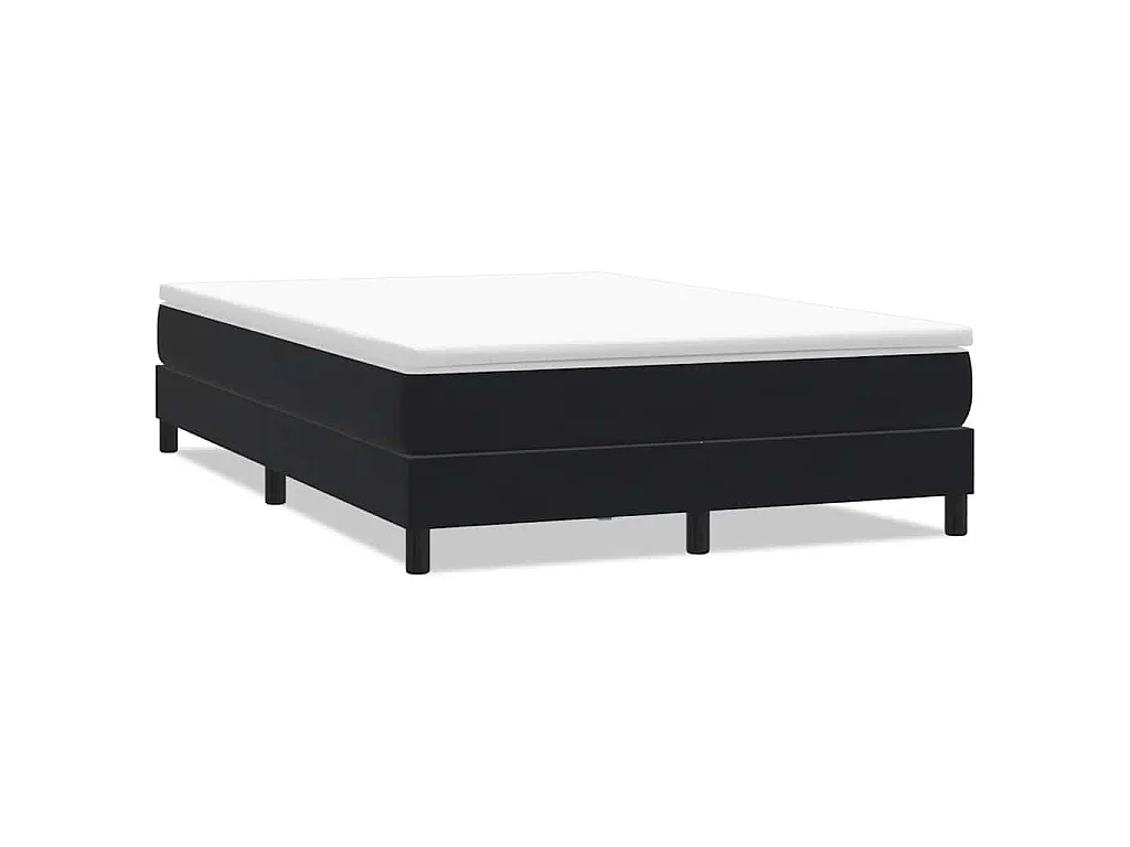 Cama box spring sin colchón negro terciopelo 140x220 cm