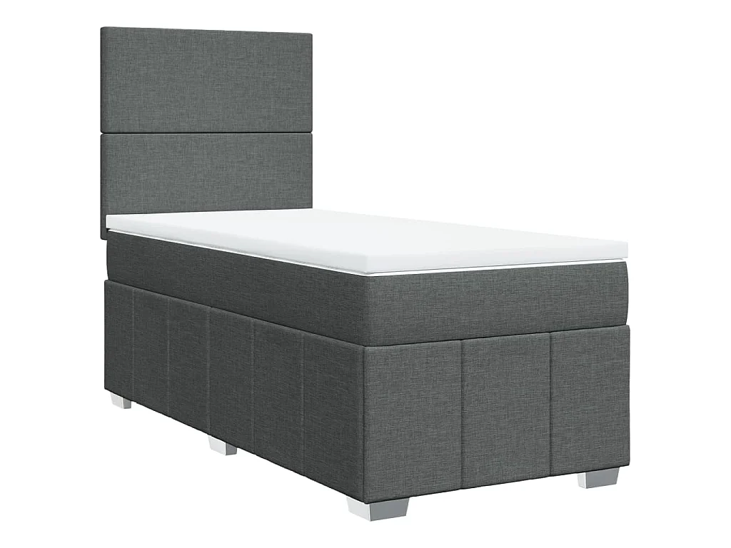 Boxspringbett mit Matratze Dunkelgrau 90x190 cm Stoff