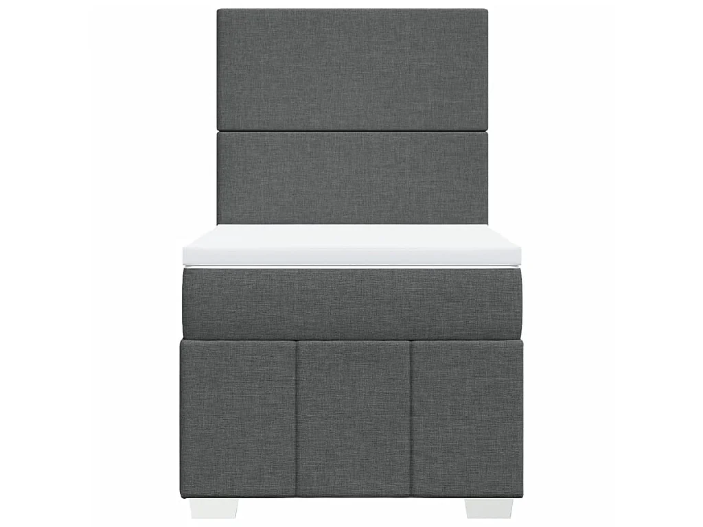 Boxspringbett mit Matratze Dunkelgrau 90x190 cm Stoff