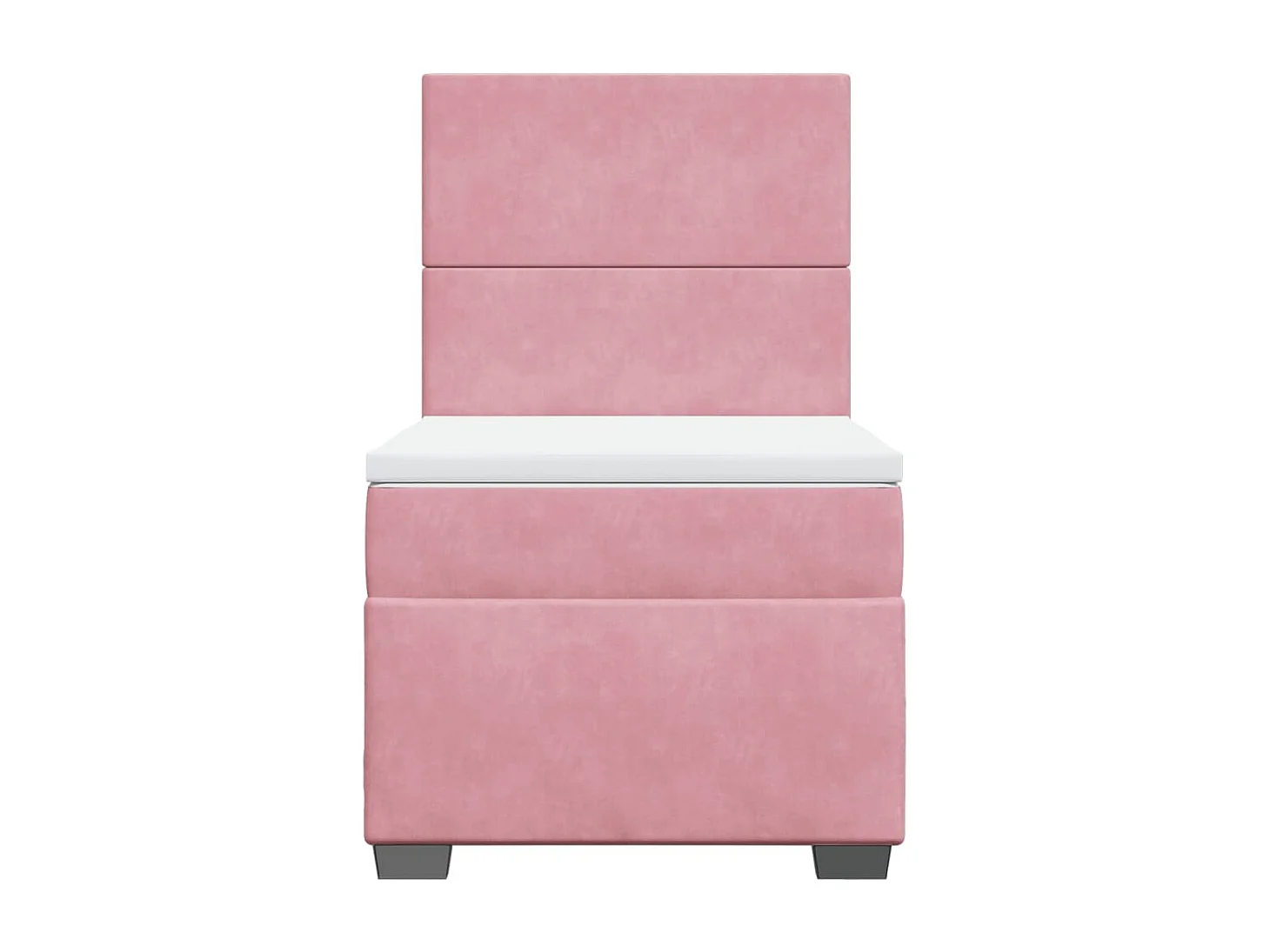 Cama box spring con colchón terciopelo rosa 90x190 cm