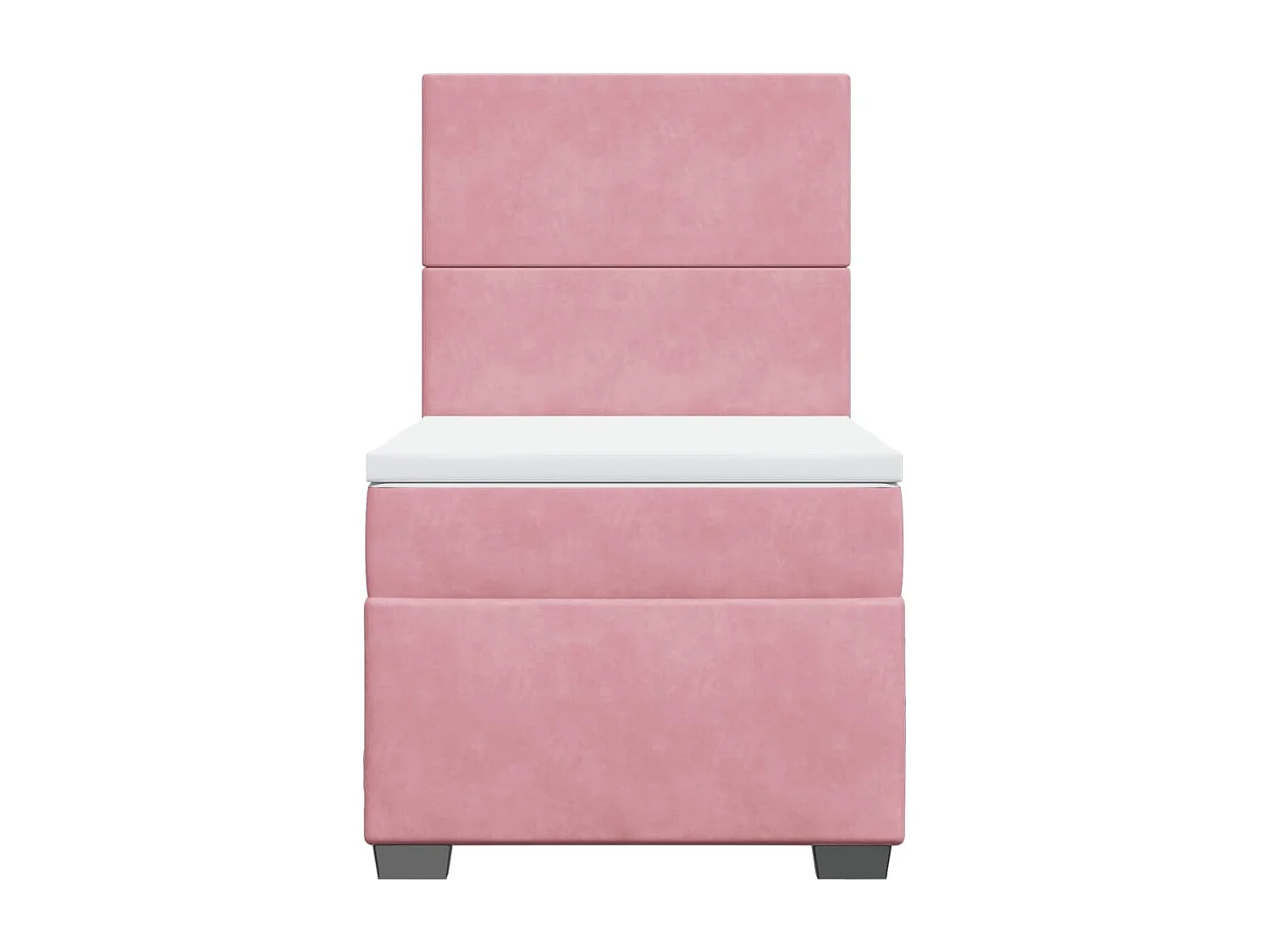 Cama box spring con colchón terciopelo rosa 90x190 cm