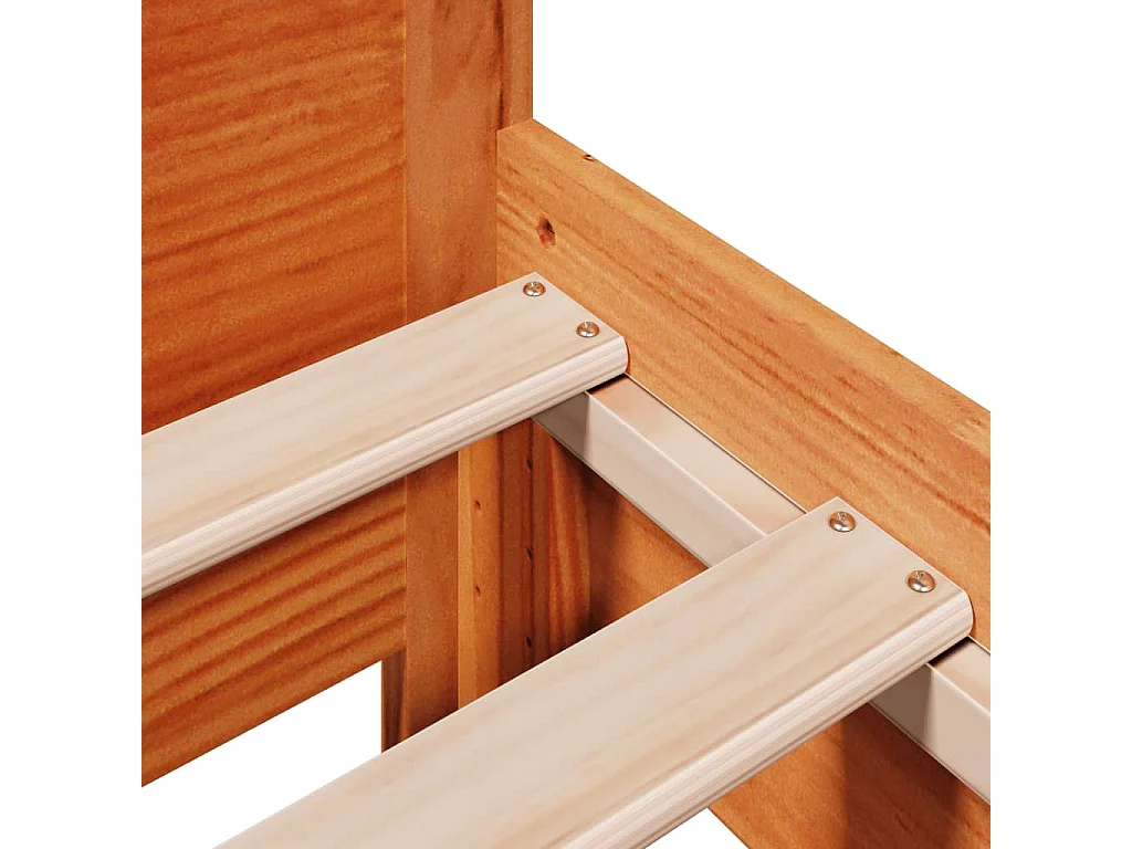 Letto senza Materasso Marrone Cera 90x200 cm Legno di Pino