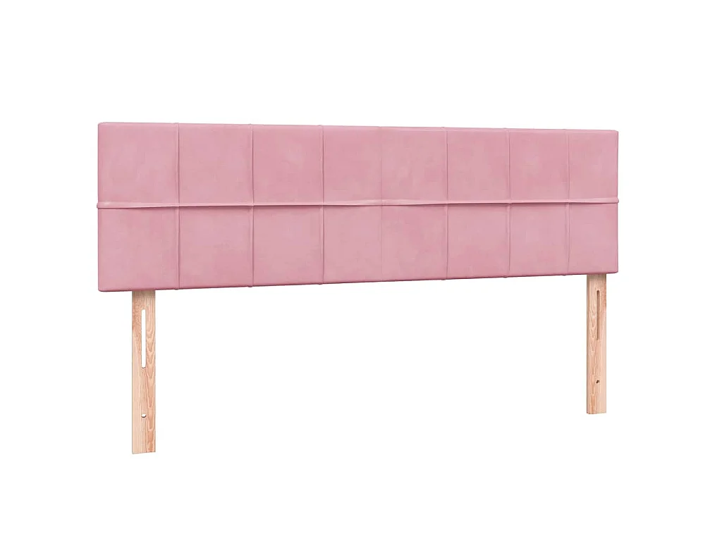 Boxspring met matras fluweel roze 140x210 cm