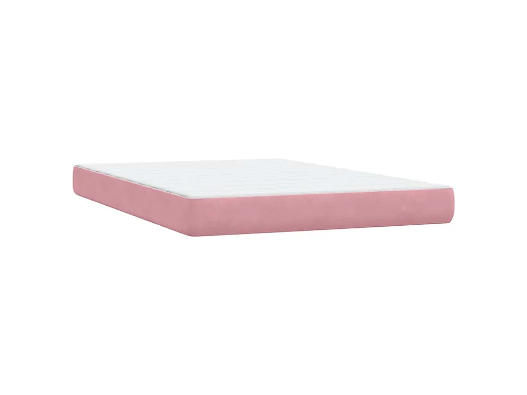 Boxspring met matras fluweel roze 140x210 cm