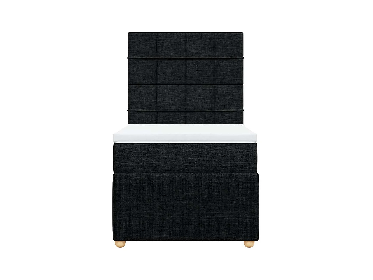 Sommier à lattes de lit avec matelas Noir 100x200 cm Tissu