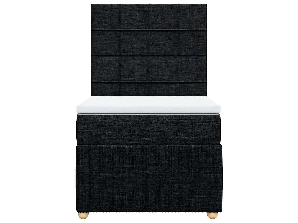 Cama box spring con colchón tela negro 100x200 cm