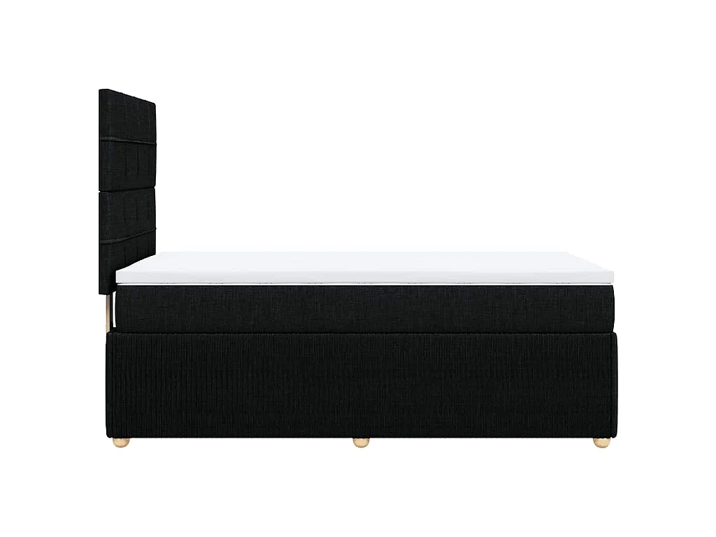 Cama box spring con colchón tela negro 100x200 cm