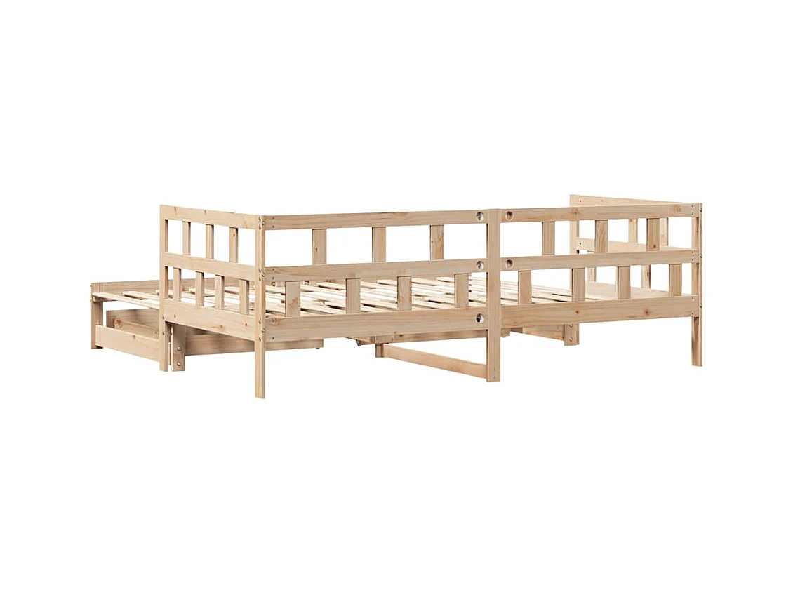 Lit de jour avec gigogne et tiroirs sans matelas 90x200 cm