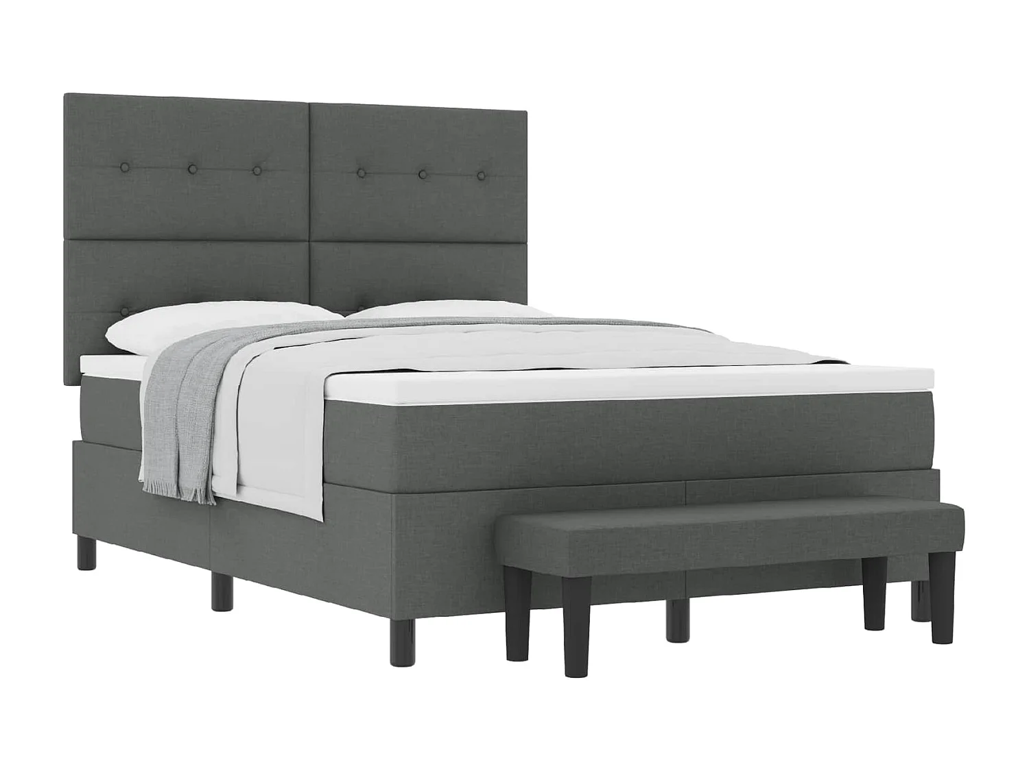 Boxspringbett mit Matratze Dunkelgrau 140 x 200 cm Stoff