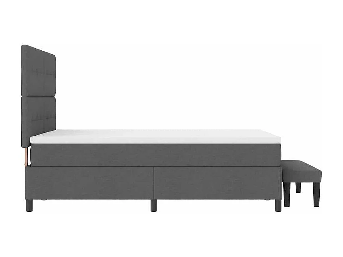 Boxspringbett mit Matratze Dunkelgrau 140 x 200 cm Stoff