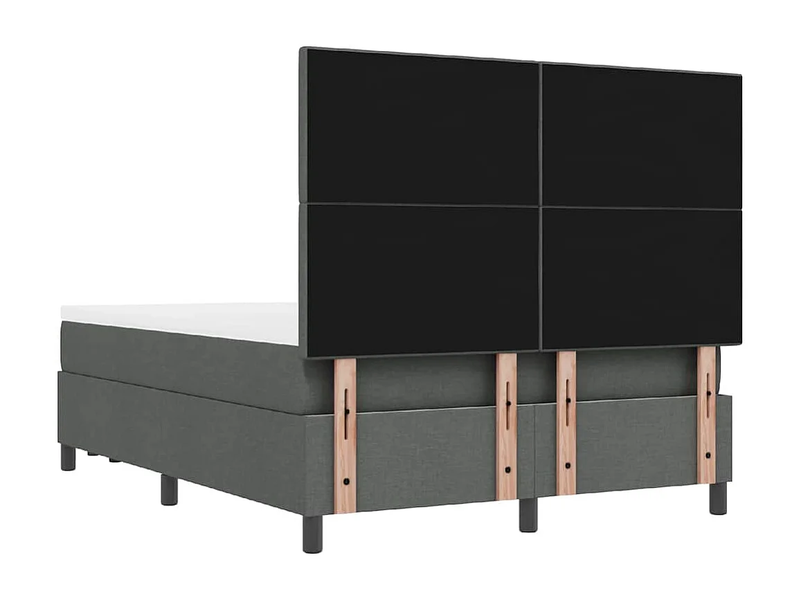 Boxspringbett mit Matratze Dunkelgrau 140 x 200 cm Stoff