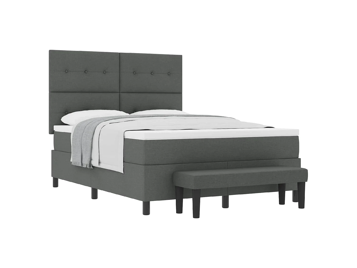 Boxspringbed met kussen Donkergrijs 140 x 200 cm Stof
