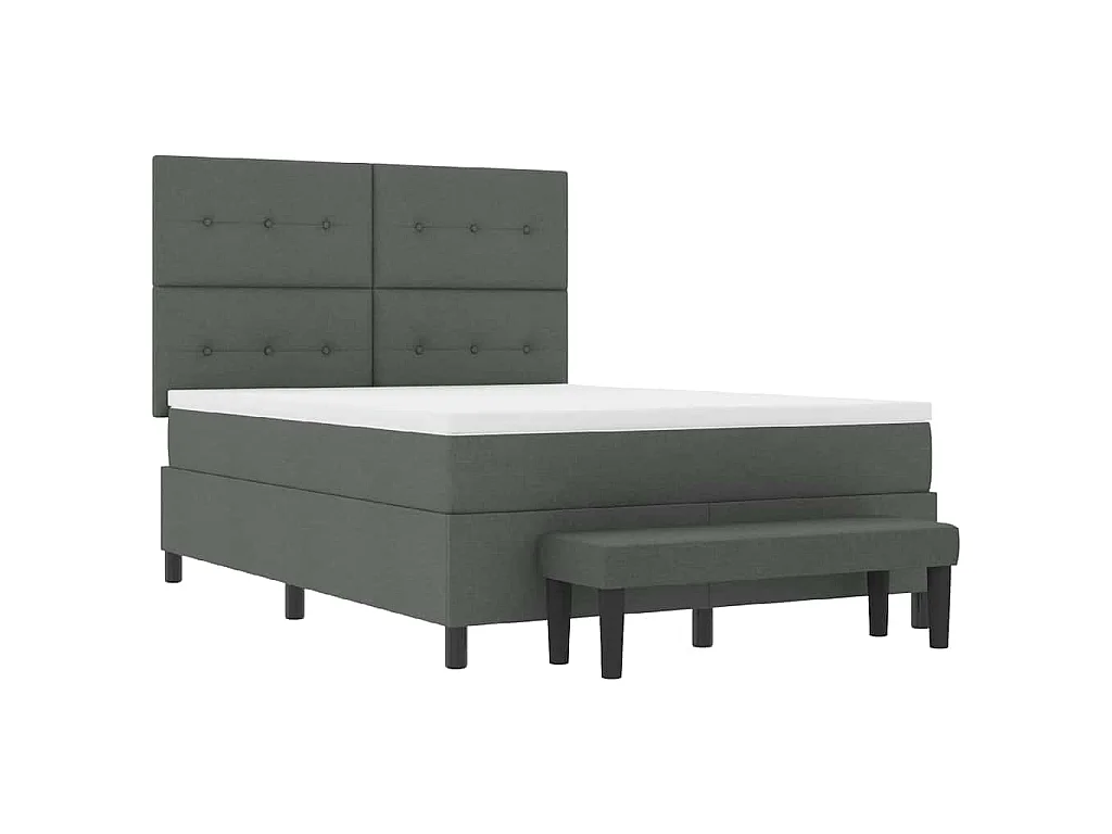 Boxspringbed met kussen Donkergrijs 140 x 200 cm Stof