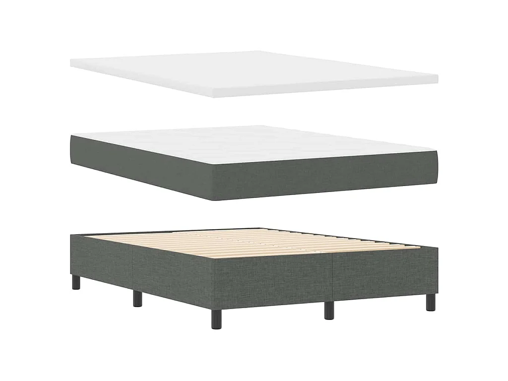 Boxspringbed met kussen Donkergrijs 140 x 200 cm Stof