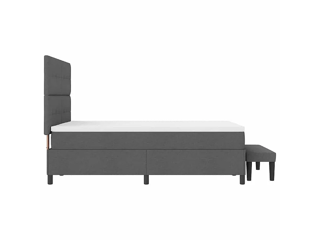 Boxspringbed met kussen Donkergrijs 140 x 200 cm Stof