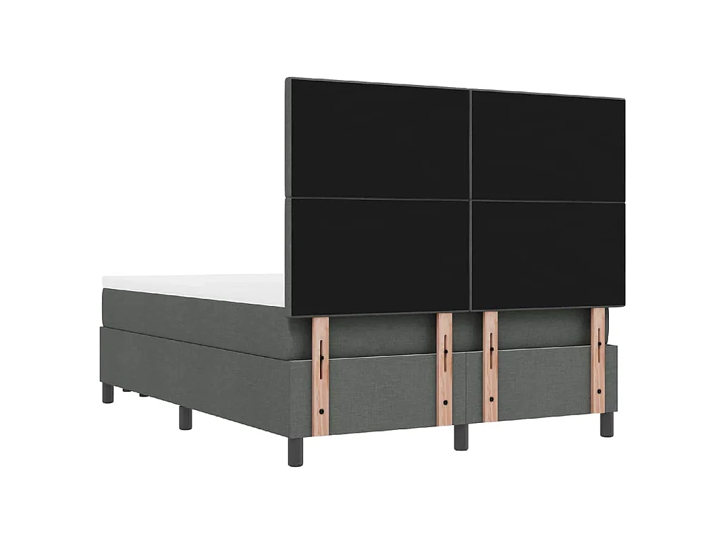 Boxspringbed met kussen Donkergrijs 140 x 200 cm Stof