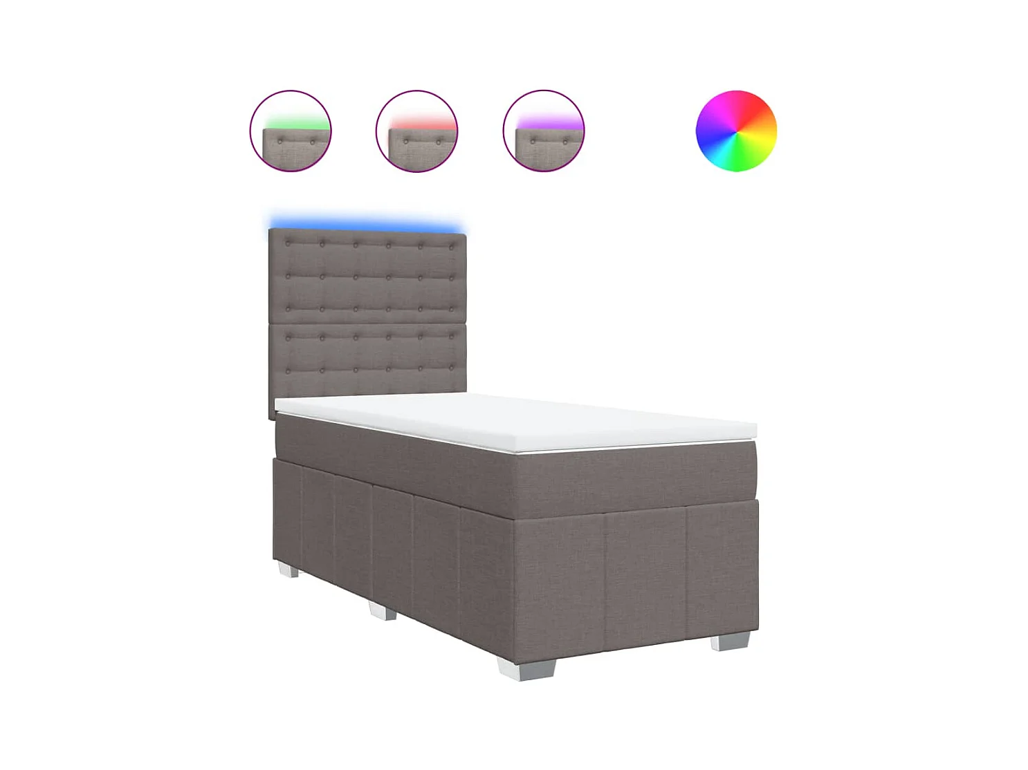 Boxspring met matras stof taupe 100x200 cm