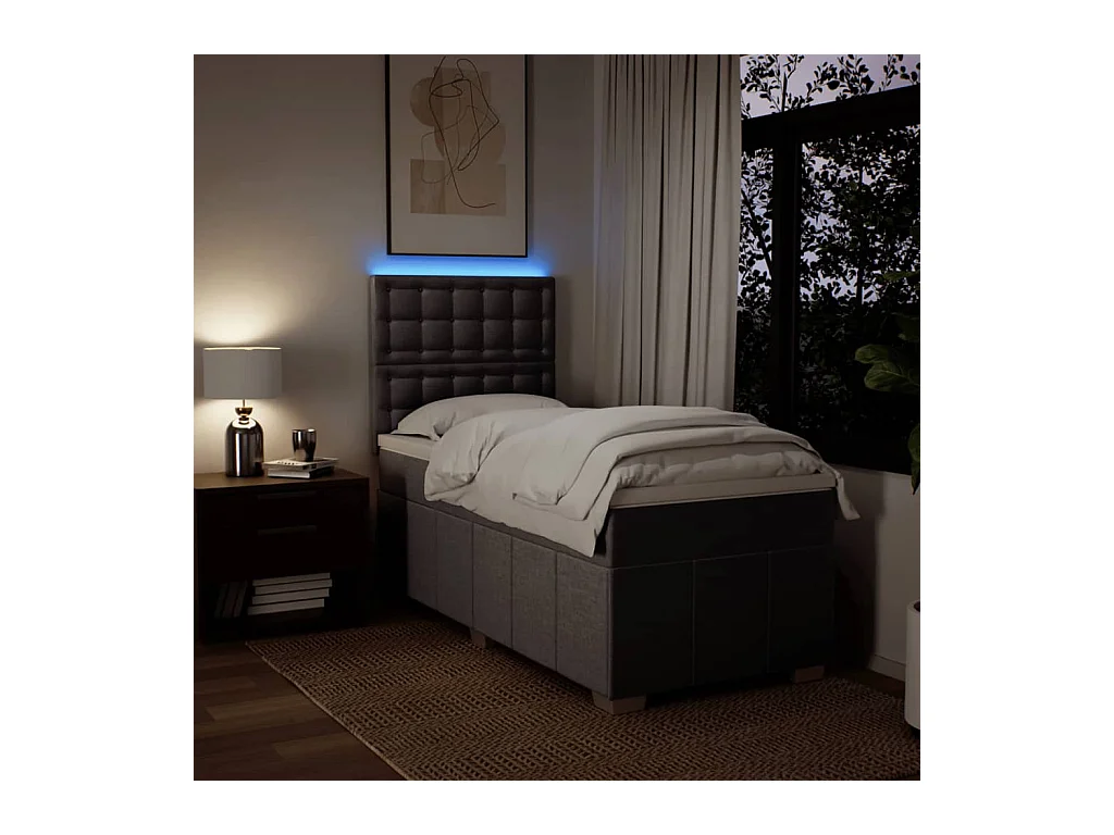 Boxspring met matras stof taupe 100x200 cm