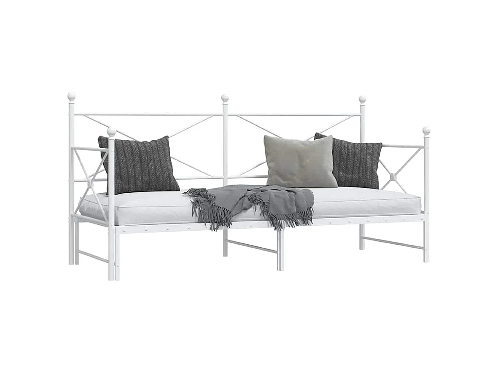Divano Letto Estraibile senza Materasso Bianco 90x200cm Acciaio