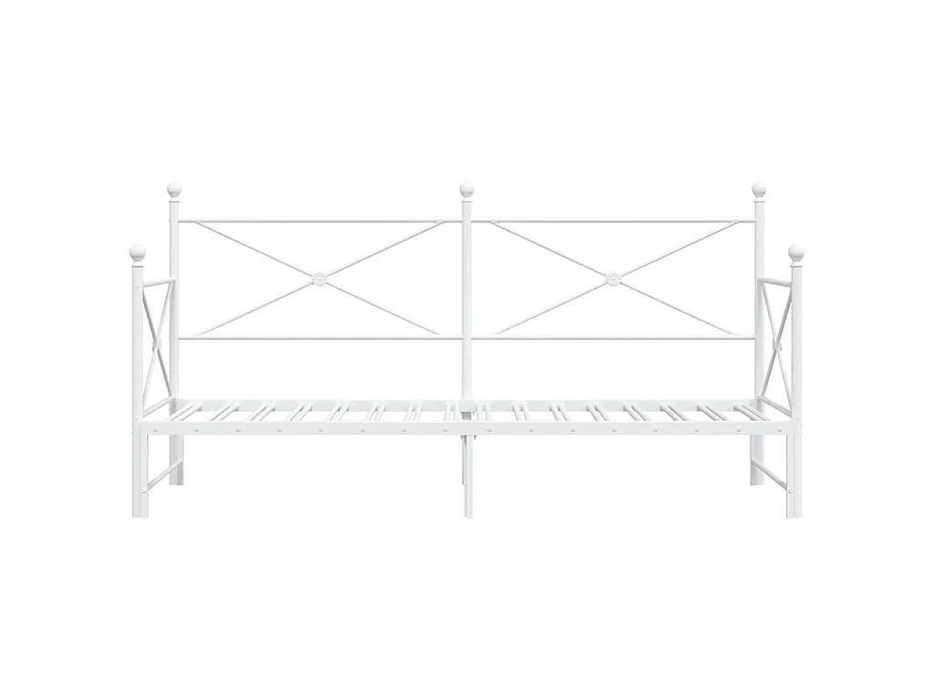 Divano Letto Estraibile senza Materasso Bianco 90x200cm Acciaio
