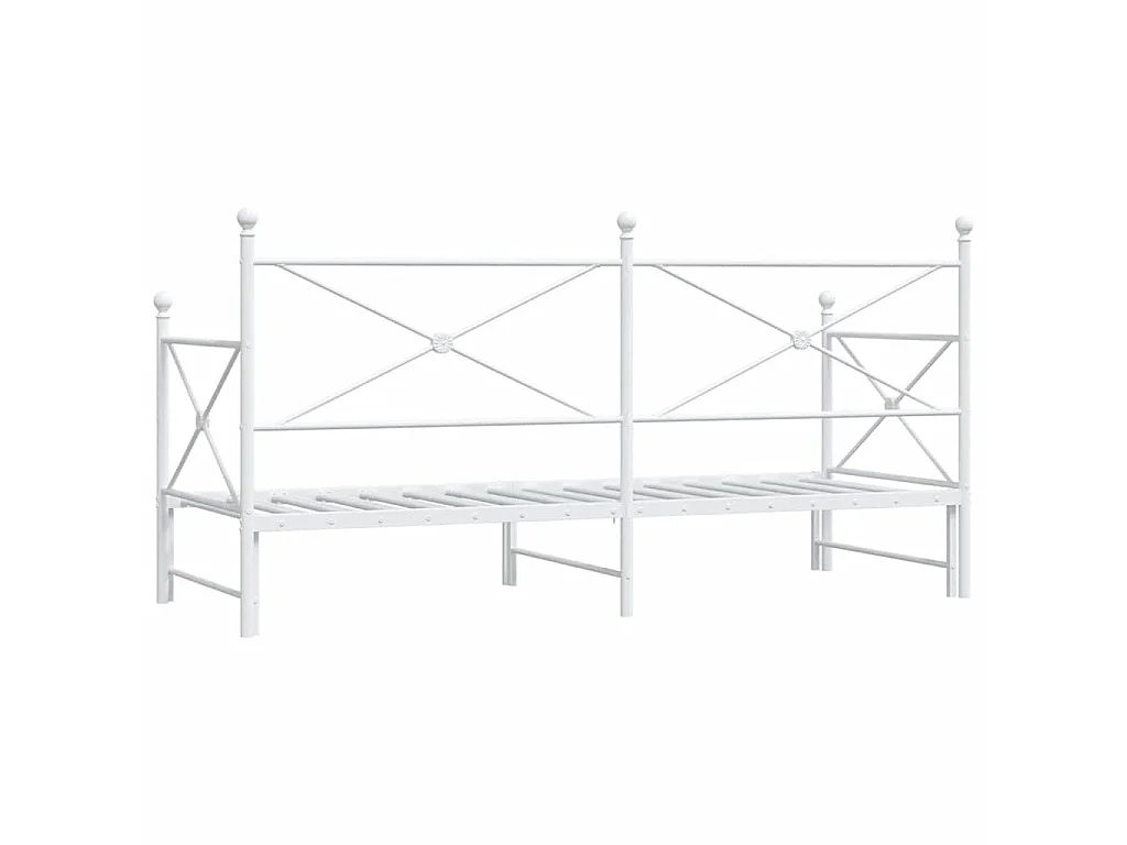 Divano Letto Estraibile senza Materasso Bianco 90x200cm Acciaio