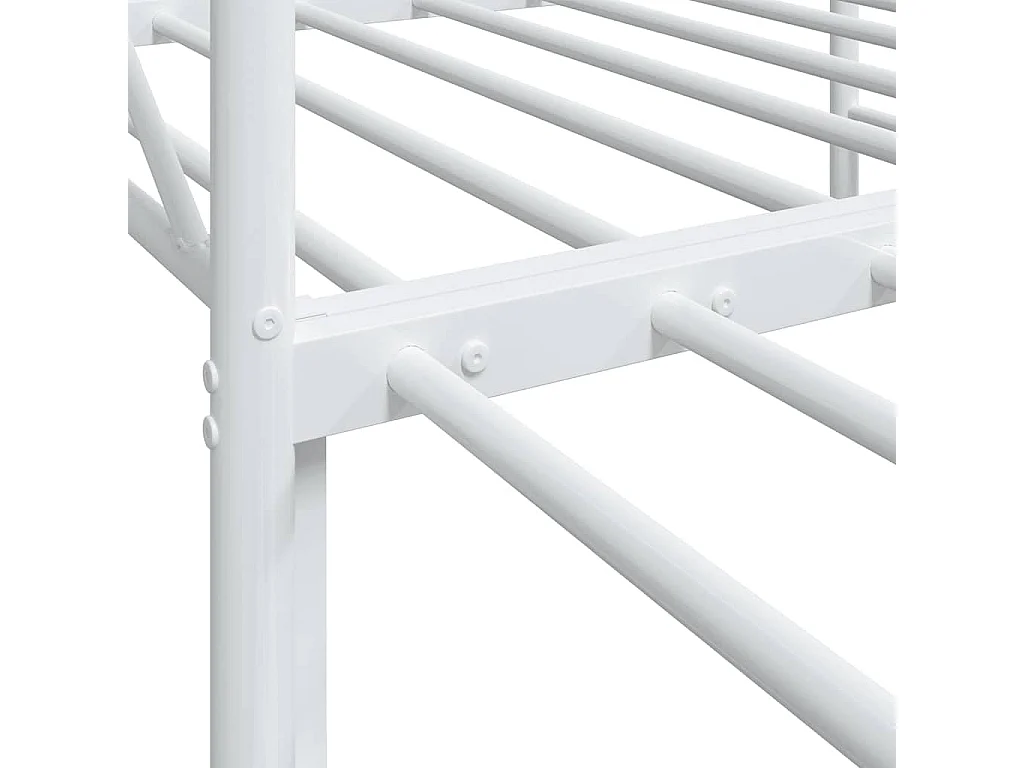 Lit de jour avec lit gigogne sans matelas blanc 90x200 cm acier