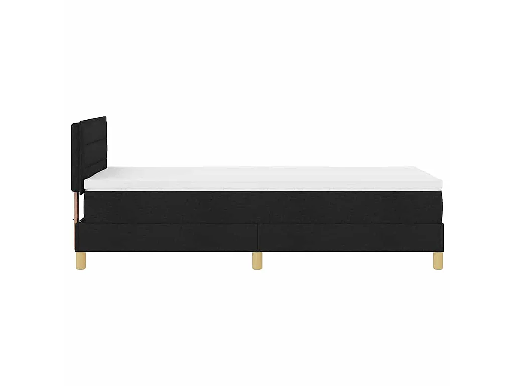 Boxspringbett mit Kissen mit Kopfteil Schwarz 90 x 190 cm Stoff