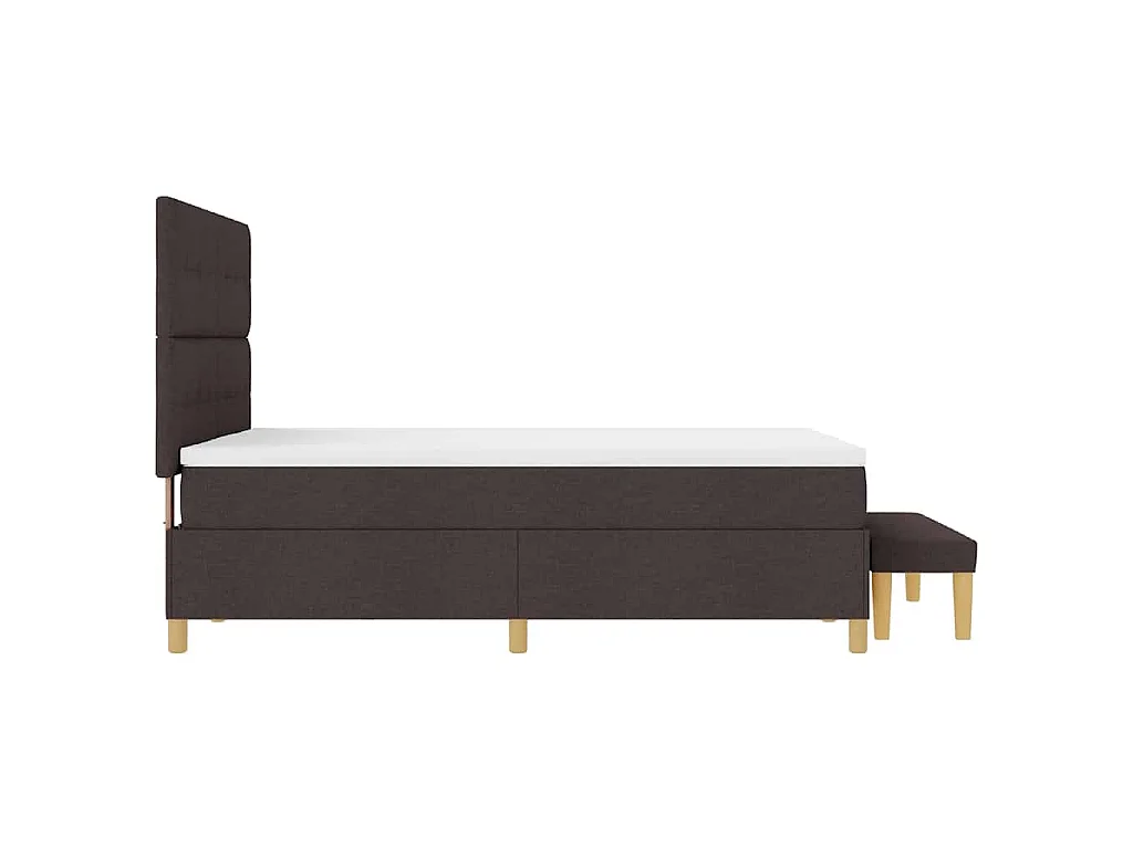 Cama Box com cabeceira Castanho escuro 190 x 140 cm tecido