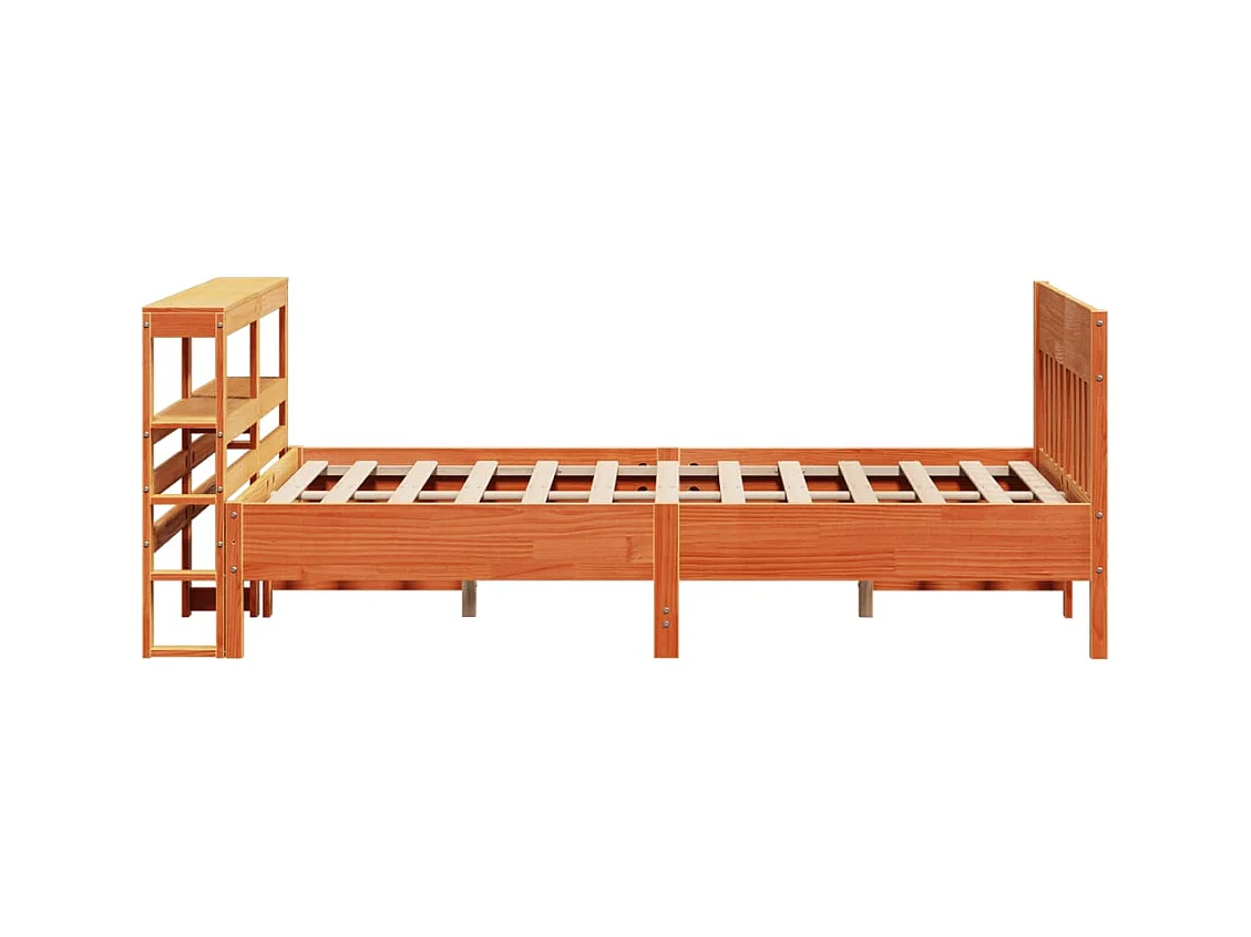 Cadre de lit sans matelas cire marron 140x190cm bois pin massif