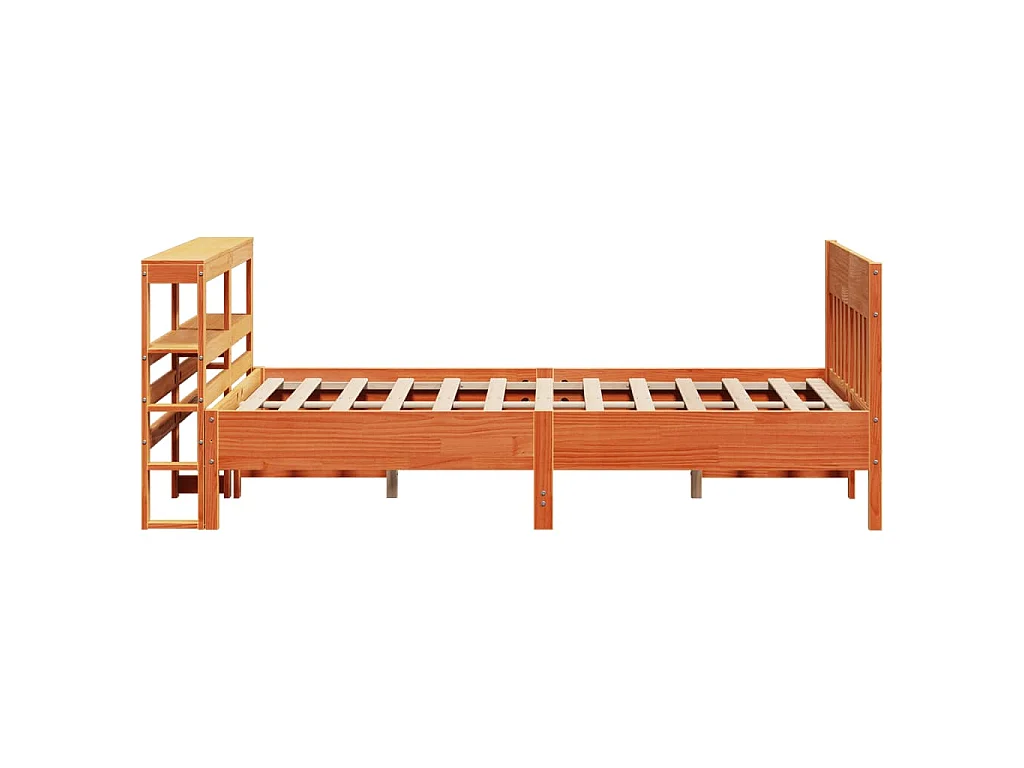 Cama sem colchão 140x190 cm pinho maciço castanho-mel
