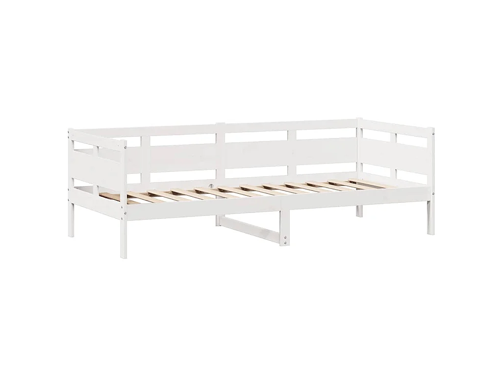 Lit de jour et tiroirs sans matelas blanc 90x190 cm bois massif