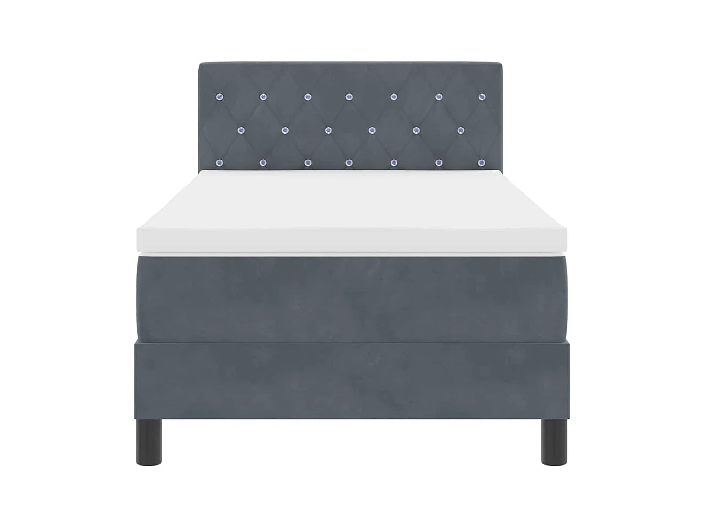 Letto a Molle con Materasso Grigio scuro 90 x 190 cm Tessuto