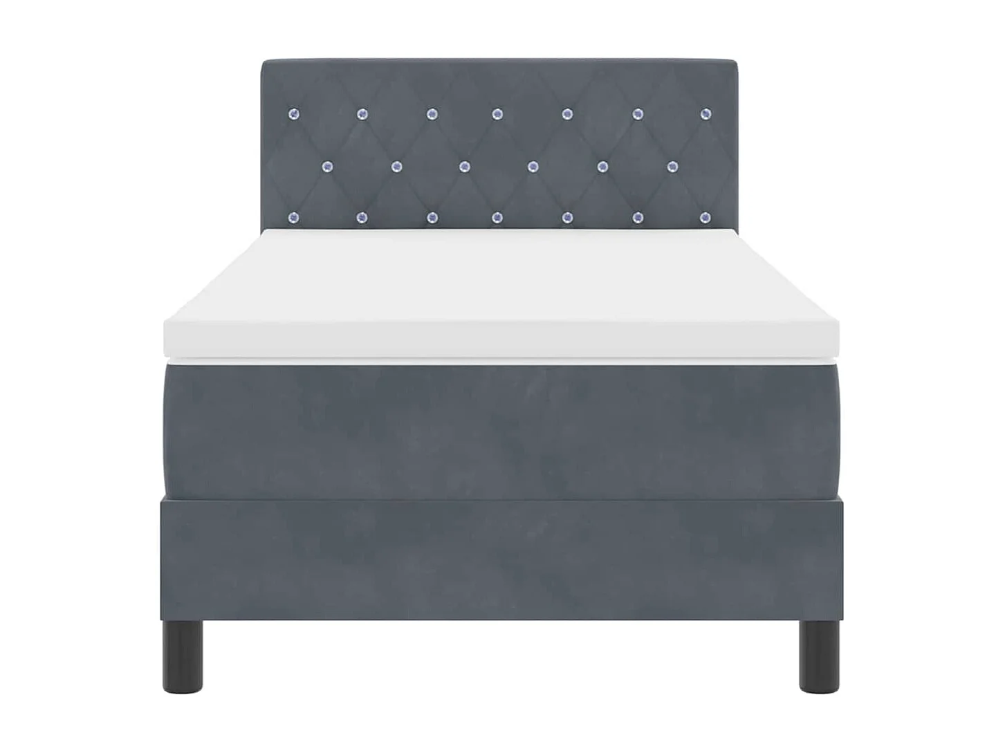 Boxspringbett mit Matratze Dunkelgrau 90 x 190 cm Samt