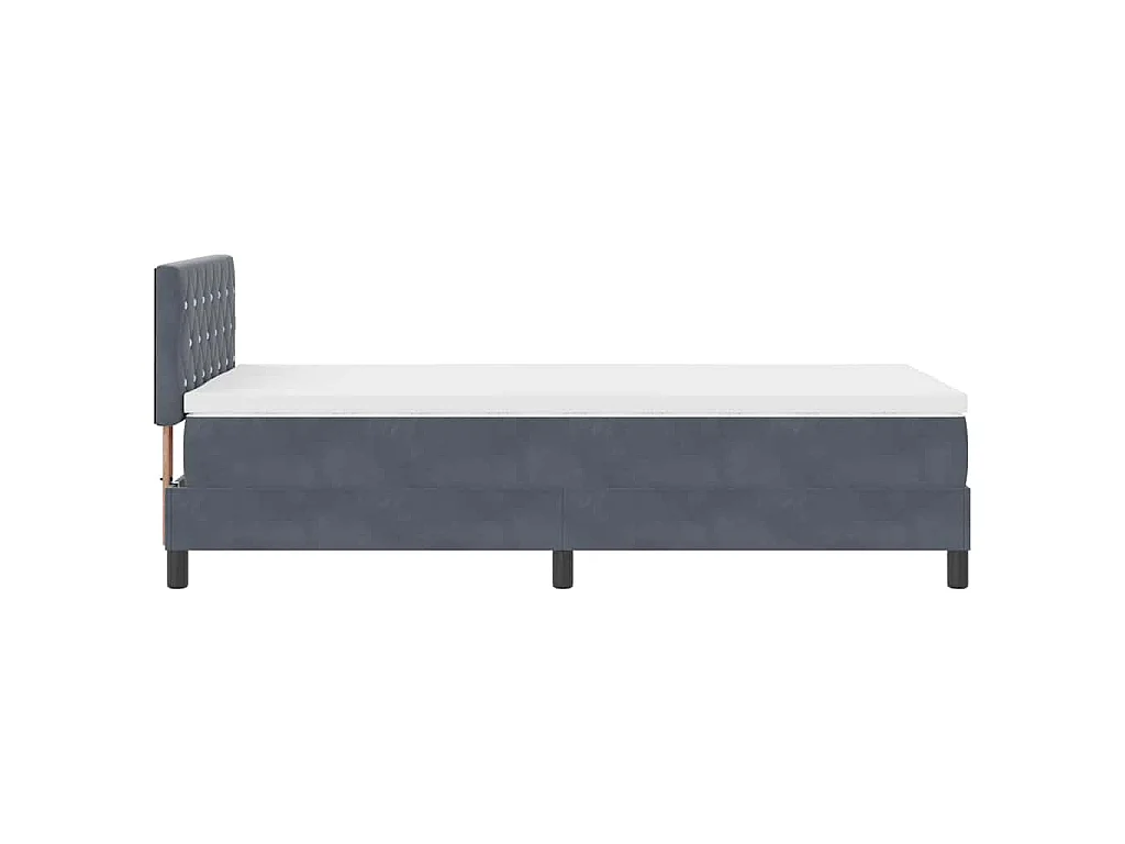 Boxspringbett mit Matratze Dunkelgrau 90 x 190 cm Samt