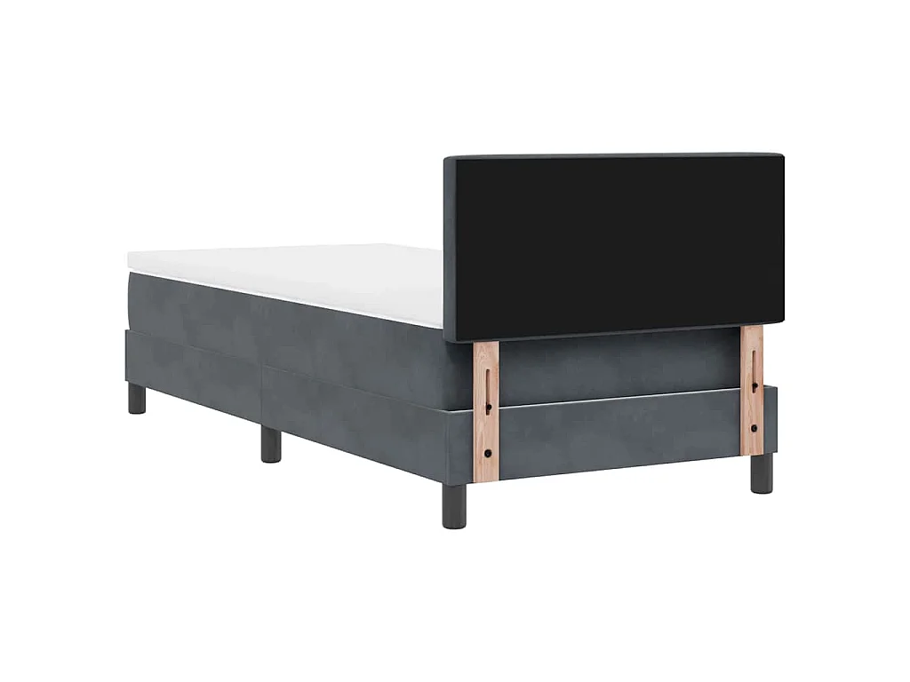 Boxspringbett mit Matratze Dunkelgrau 90 x 190 cm Samt