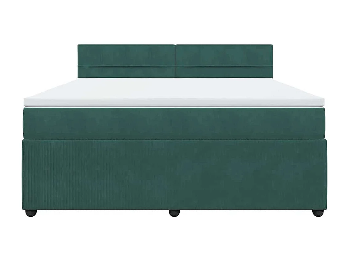 Sommier à lattes de lit et matelas Vert foncé 180x200cm Velours