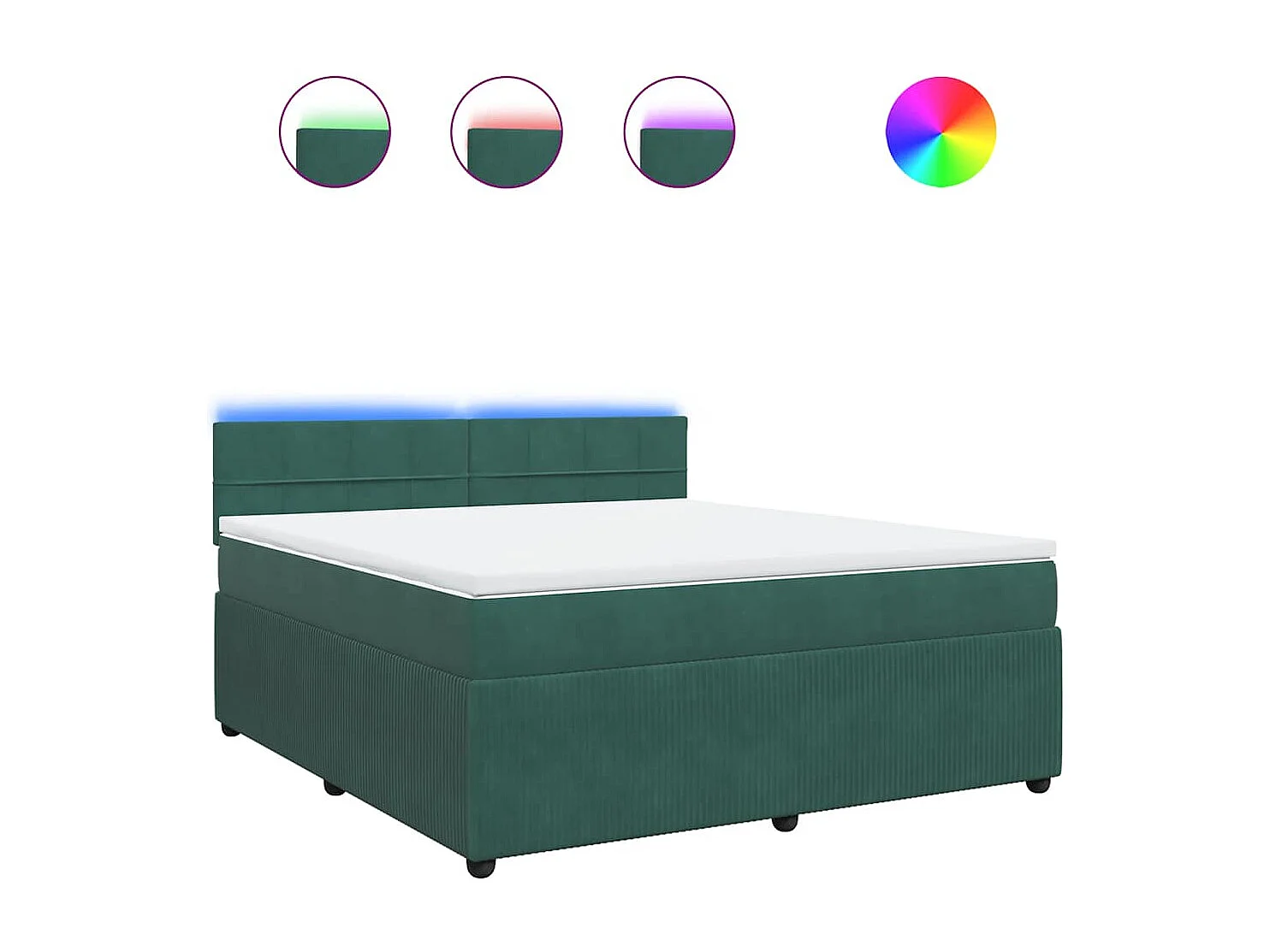 Boxspringbett mit Matratze Dunkelgrün 180x200 cm Samt