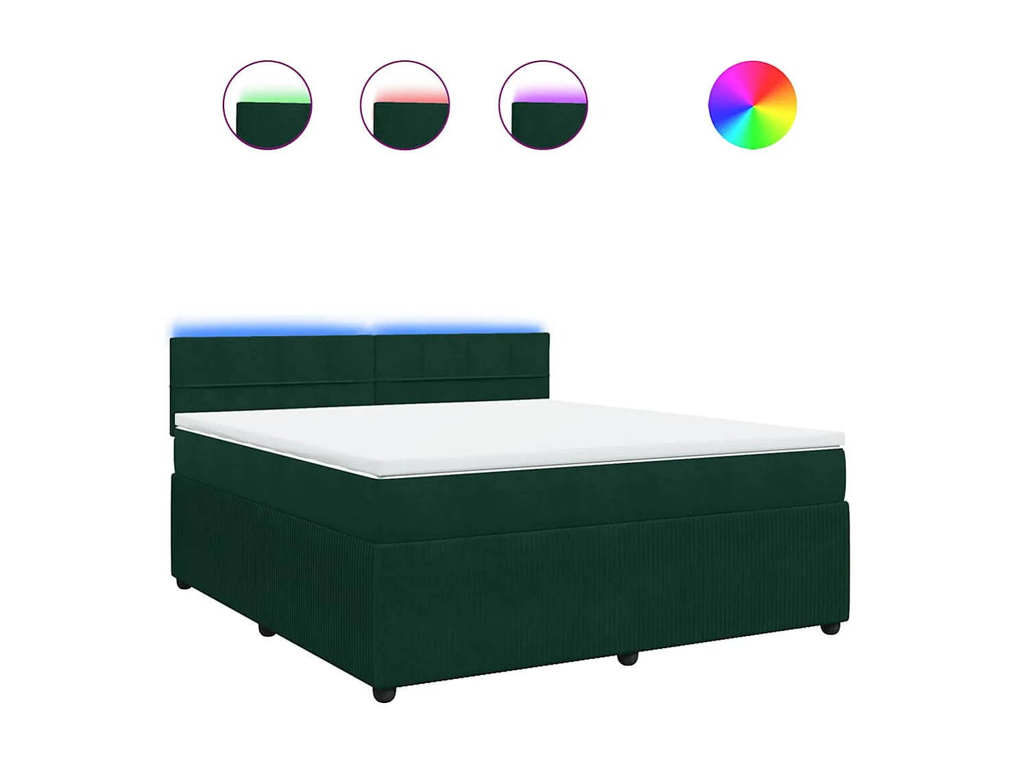 Boxspringbett mit Matratze Dunkelgrün 180x200 cm Samt